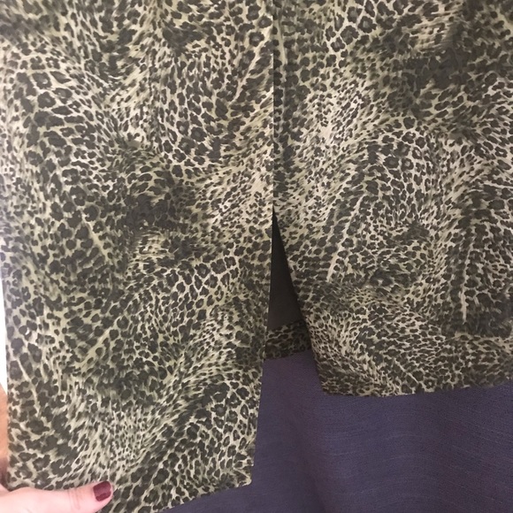 Olive Leopard Print Dana Buchman Dress - Picture 4 of 6